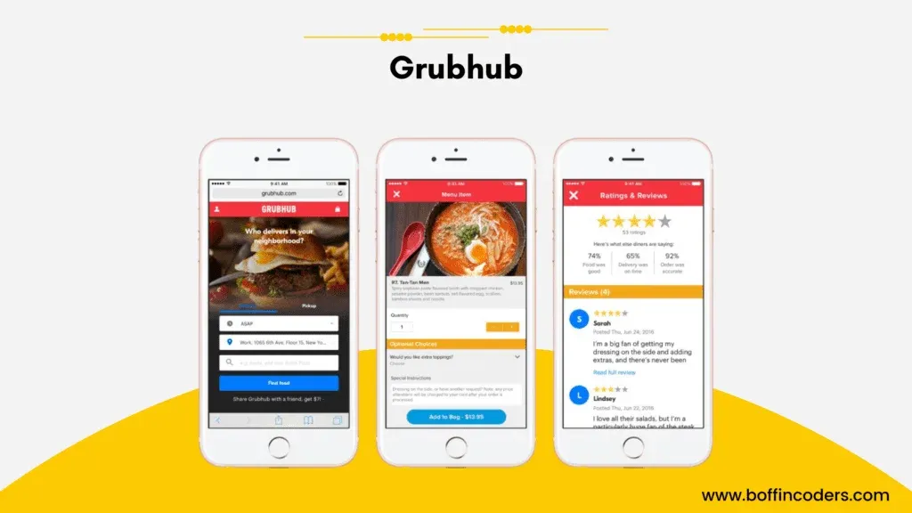 Grubhub food delivery app