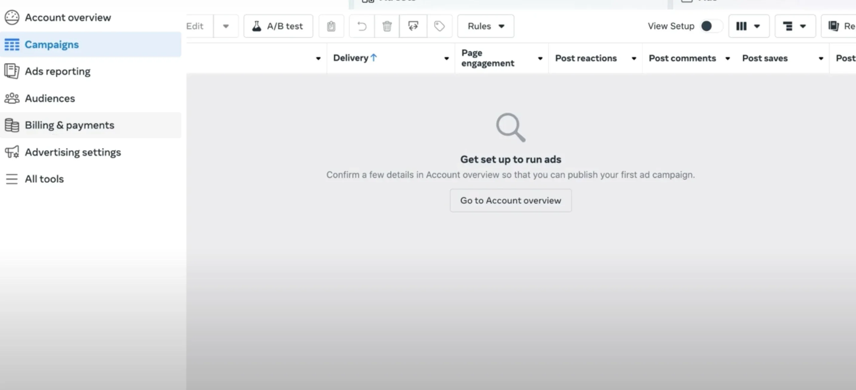 Navigate to Payment Settings