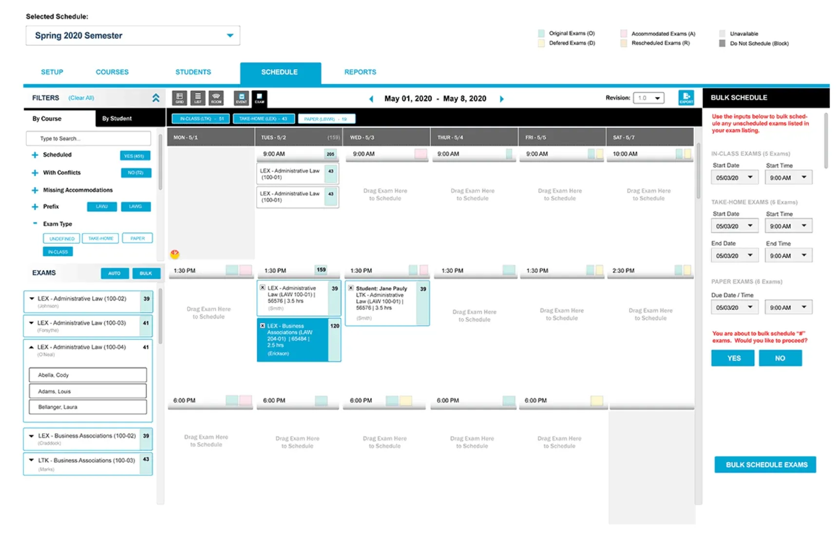 Improved Exam Scheduling