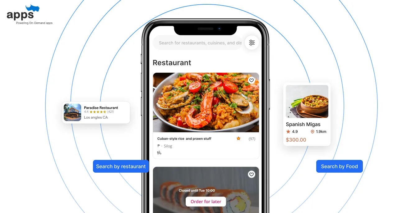 Search Filter for Foods and Restaurants
