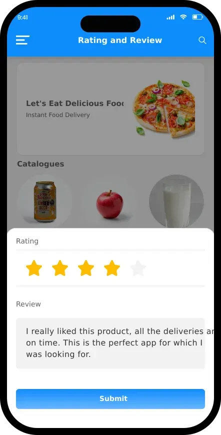 Review and Rating feature in mobile app