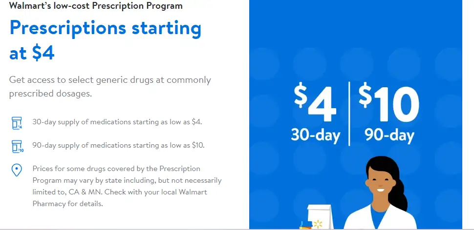 Walmart Pharmacy offers $4 generics